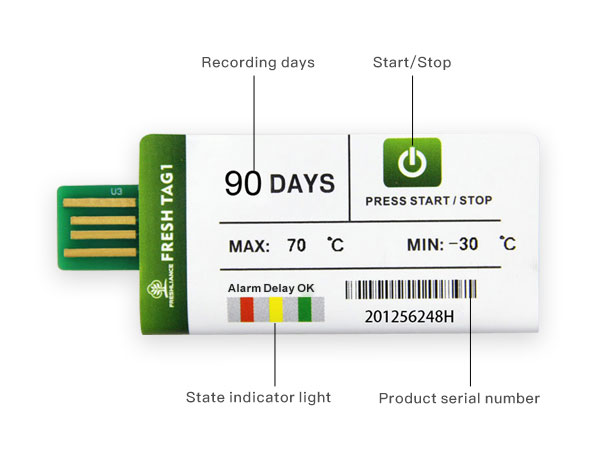 Fresh Tag 1 USB Temperature Data Logger