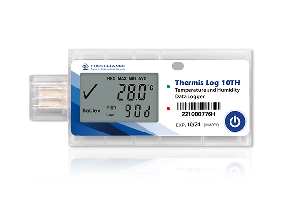 USB temperature humidity data logger for coffee storage