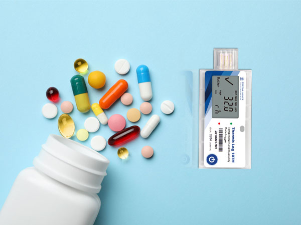 Drugs temperature humidity data monitor with the report
