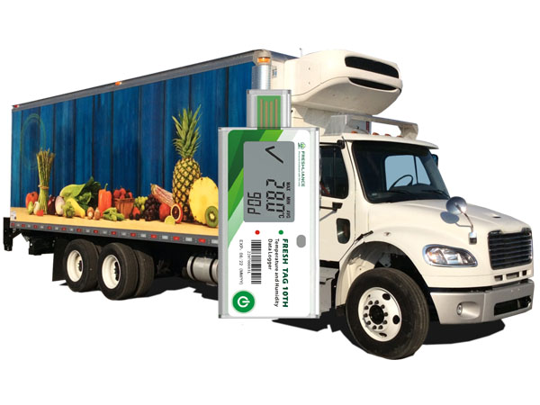 Portable temperature humidity logger for fruit refrigerated truck