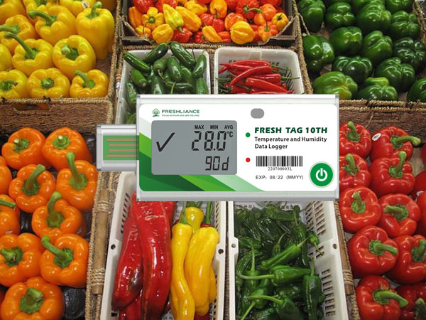 Disposable temperature and humidity data logger for pepper transportation