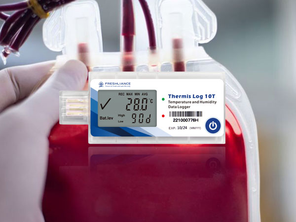 Disposable USB Temperature Recorder for Blood Products with Display